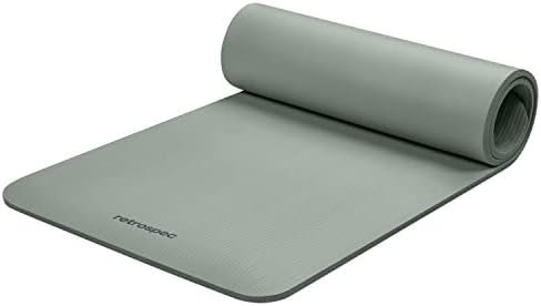 Retrospec Solana Yoga Mat 1/2" Thick w/Nylon Strap for Men & Women - Non Slip