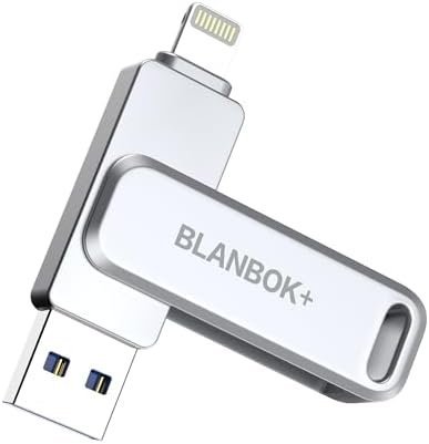 MFi Certified 128GB Flash Drive for iPhone/USB/USB C/,3-in-1 USB Stick