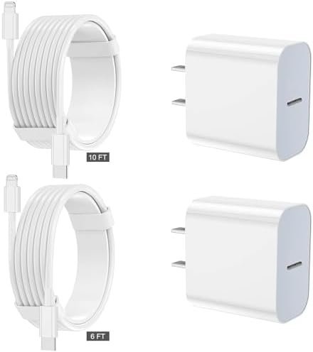 iPhone Charger fast charging [APPLE MFi Certified] 2 pack Apple Type C Wall