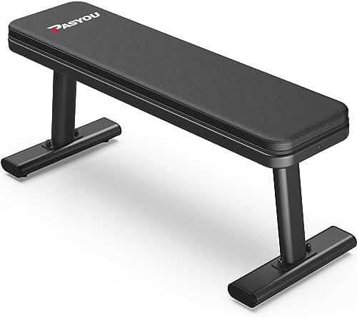 PASYOU Flat Weight Bench,Flat Workout Bench Press with Max Load 1450LBS/660KG