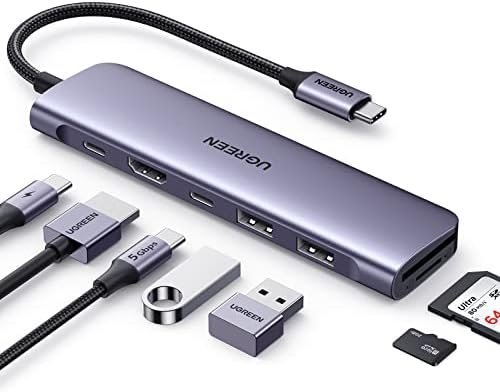 UGREEN Revodok 7 in 1 USB-C Hub with 4K HDMI, 100W Power Delivery