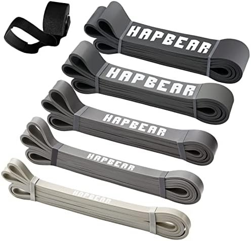 HAPBEAR Pull Up Assistance Bands, Resistance Band Set of 5, Long Power Workout