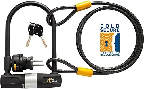 Via Velo Bike Lock Heavy Duty Bicycle U-Lock,14mm Shackle and 10mm x1.8m Cable