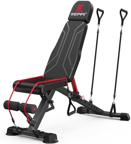 Keppi Adjustable Weight Bench, Foldable Workout Bench Press for Full Body