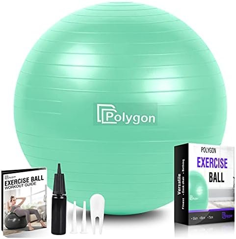 Polygon Exercise Ball, Professional Grade Anti-Burst Balance Ball for Yoga