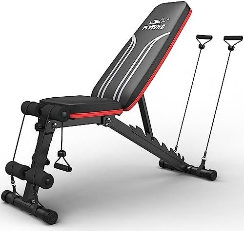 FLYBIRD Adjustable Weight Bench Workout Bench for Home Gym, 15 Degree Decline