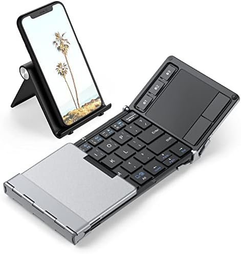 Foldable Keyboard Bluetooth, iClever BK08 Folding Keyboard with Touchpad