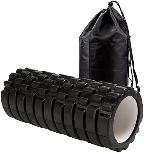 Kunova (TM) 13 Inch Deep Tissue Grid Yoga Fitness Massage Foam Roller (Black)