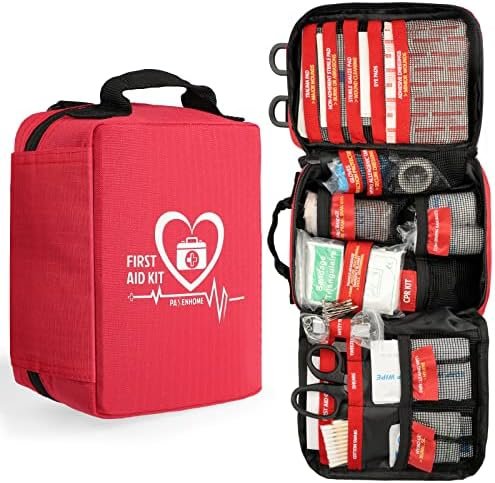 Pasenhome Comprehensive First Aid Kit - Trauma Kit with Labelled Compartments