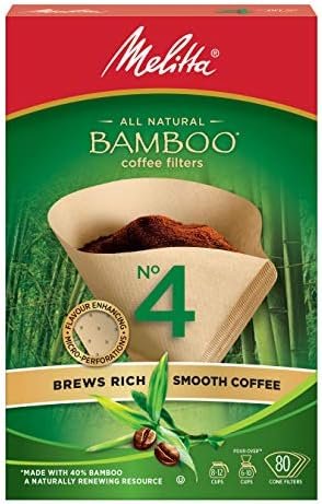 Melitta 625000 Bamboo Super Premium Coffee Filters, Green - 80 Count