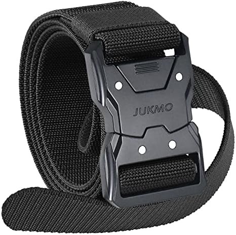51LOupvS-L._AC_.jpg JUKMO Quick Release Tactical Belt, Military Work 1.5" Nylon Web Hiking Belt - Image 1