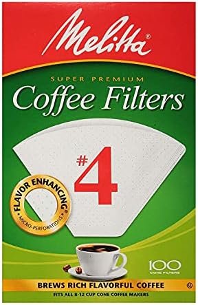 Melitta Cone Coffee Filters White No. 4 100 Count