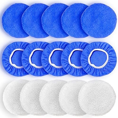 FONAROLL 5 to 6 Inch Car Polisher Pad Bonnet, 15Pcs Car Polishing Bonnet Buffing