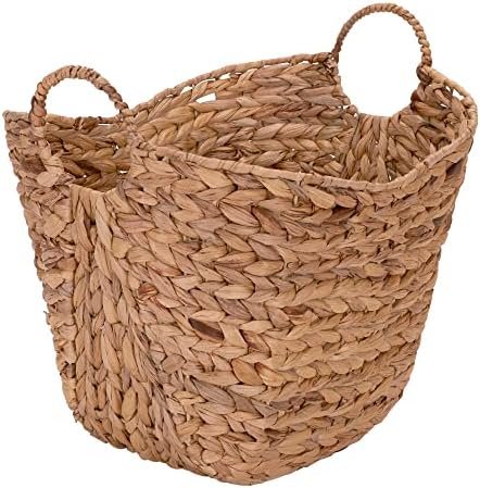 Household Essentials ML-4002 Tall Water Hyacinth Wicker Basket