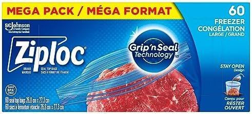51vHuOIMVsL._AC_.jpg Ziploc Large Food Storage Freezer Bags, Grip 'n Seal Technology for Easier Grip - Image 1