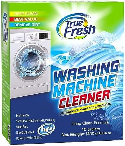 True Fresh Washing Machine Cleaner Tablets, 15 Solid Deep Cleaning Tablet