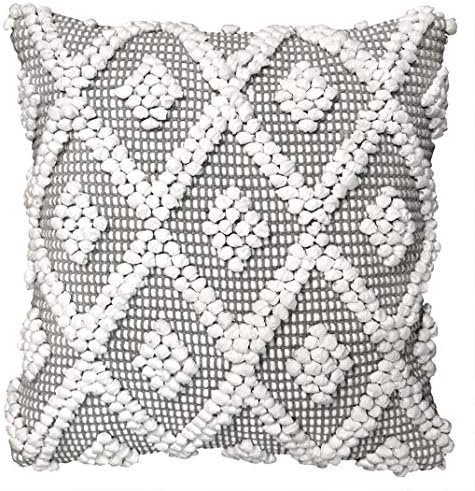 Lush Decor Adelyn Decorative Single Pillow Cover For Home, 20" x 20", Gray