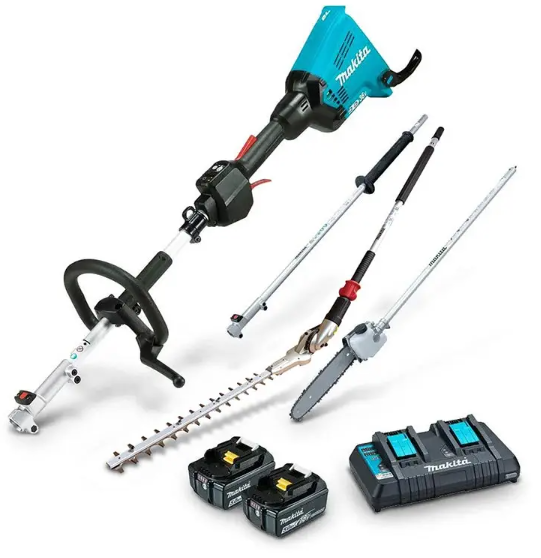 MAKITA 36V 2 X 5.0AH BRUSHLESS MULTI-FUNCTION POWERHEAD, POLE SAW & HEDGE TRIMMER KIT DUX60PSHPT2-B