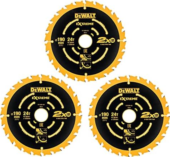 DEWALT Circular saw blades 3-piece pack 190 x 30, DT10399-QZ